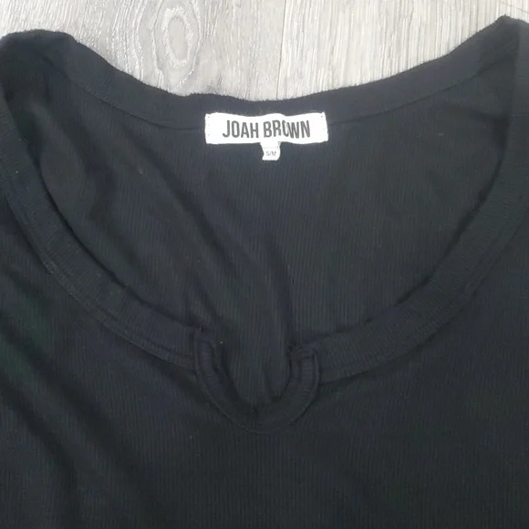 Joah Brown Henley Long Sleeve Top Black S/M In Great Condition - Picture 7 of 9